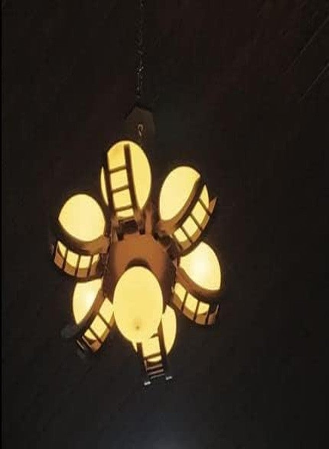 kinis Brown Color 6+1 Light Globe Jhoomar/Chandelier/Jhoomar Hanging Light/Jhoomar Ceiling Light to Décor Home/Living Room/Bedroom/Office/Dining/Cafe/Restaurants (with Bulb) - Image 3
